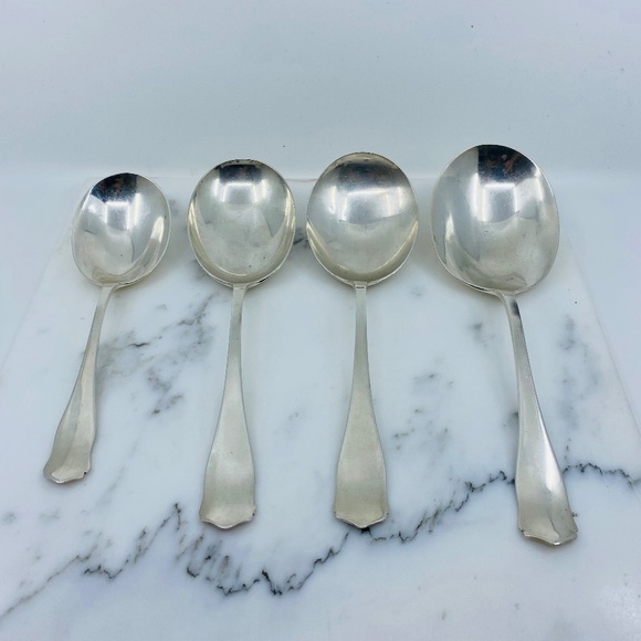 Vintage Shreve & Co. sterling silver serving spoons, 4. - Picture 4 of 4